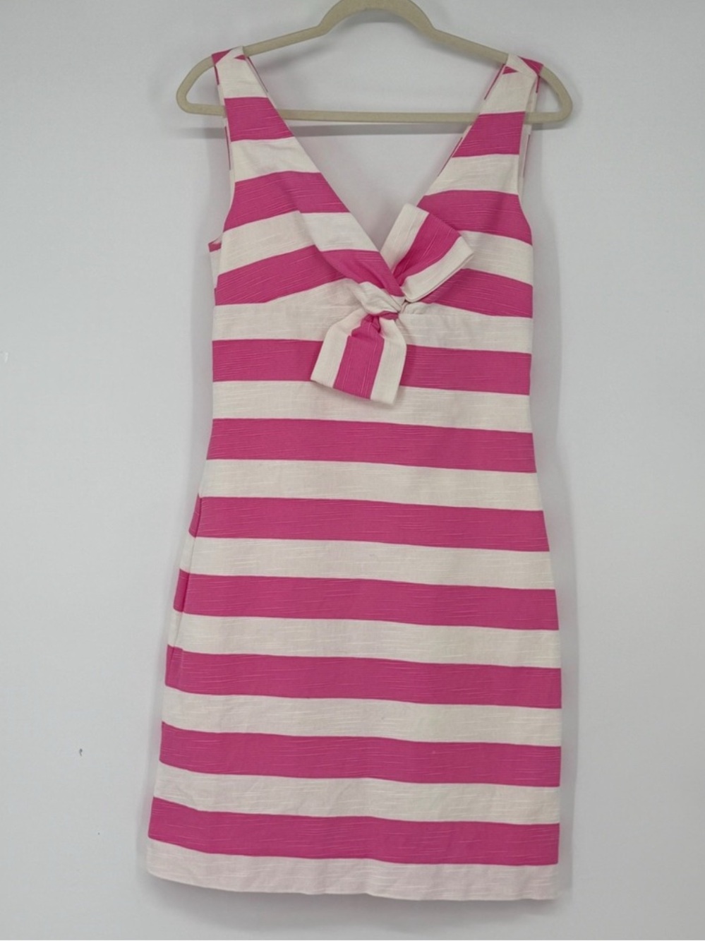 Kate Spade Pink and White Striped Bow Dress - Size 6 - Picture 2 of 2